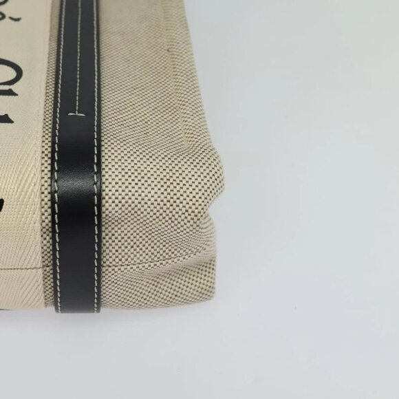 Chloe Woody Small Hand Bag Canvas 2way Beige Silver Auth am8330 - Picture 14 of 16